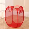 Cesta plegable para ropa sucia Cesta de almacenamiento de pelotas de playa Bolsa de malla blanca Cesta de malla colorida para ropa en casa Cesta de almacenamiento