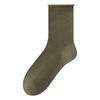 Calcetines de lana apilados de otoño e invierno para mujer, calcetines cálidos con retención de calor para dama, medias sin costuras, calcetines gruesos de color sólido para mujer