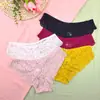 Calcinhas Femininas Sem Costura Cavas Baixas Vazadas Malha Respirável Calcinhas Femininas Amigas da Pele Calcinhas de Renda Sexy Femininas