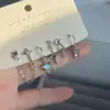Perdido no Luar~ Brisa Fresca Lua Estrela de Quatro Pontas Conjunto de Brincos para Mulheres, Brincos Versáteis Populares Estilo Ins de Alta Qualidade