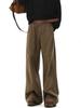 Pantalones de Estilo Perezoso Estilo Americano para Hombre Primavera Otoño e Invierno Sueltos Pierna Ancha Overol Marrón Pantalones Rectos Retro Dipper