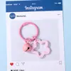 Chaveiro pingente sino estrela dopamina DIY chaveiro de contas acessório de círculo decoração de bolsa pequeno ornamento