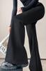 Calça de Moletom Flare Feminina 2026 Novo Estilo Primavera Outono Inverno Lã de Carneiro Cintura Alta Modeladora Flare Esportiva Longa