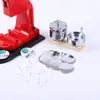 Máquina de Insignias de Aleación de Aluminio Metálico Rojo, Máquina de Prensado de Insignias con Molde de Riel Deslizante DIY, Juego Redondo