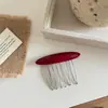 Pente com Franja para Arrumar Cabelos Quebrados, Grampo de Acetato para Mulheres, Pente Invertido para a Nuca, Acessório de Cabelo para Outono e Inverno