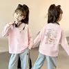 Moda Infantil Nova e Elegante para Meninas, Camiseta de Algodão de Manga Longa para Outono e Primavera de 2026, Roupas de Outono para Crianças de Tamanho Médio e Grande
