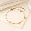 Pulseira de Aço Titânio Coração Estrela Lua para Mulheres, Joias Transfronteiriças, Ouro 18K Sem Desbotamento, Acessórios da Moda Simples Estilo Ins
