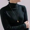 Collar con colgante de gota de agua y viento elegante de estilo europeo y americano para mujer, nuevo y sencillo, cadena de suéter chapada en oro de acero inoxidable que combina con todo, joyería al por mayor