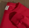 Vermelho Ano Novo 500g Forrado com Fleece Pesado Camisa para Vestir Masculina Veludo Raposa Prateada Gola Redonda Solta Cor Sólida Manga Longa Outono/Inverno Camisa de Apoio Vestuário Feminino