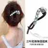Presilha de bico de pato marrom de cachorro coreano, presilha elegante para coque torcido, presilha de cabelo volumizadora para a parte de trás da cabeça, acessório de cabelo de alta qualidade