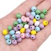 Cuentas redondas de madera de 8 m, pintura en aerosol de color sólido, cuentas hechas a mano para niños, accesorios de bricolaje, collar, cuentas espaciadoras, cuentas sueltas, material al por mayor