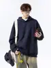 Sudadera con capucha de empalme deconstruido americano para hombre, nueva tendencia de otoño, marca de alta gama, holgada, versátil, chaqueta deportiva