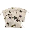 Bolsas de Algodón con Cordón para Almacenamiento de Joyería y Manualidades, Bolsas de Empaque, Bolsas Pequeñas de Tela Estampadas con Mariposas para Regalos, Bolsas de Algodón con Cordón al por Mayor