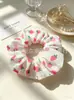 Fornecimento direto da fábrica: Scrunchie de rabo de cavalo color block com frutas, elástico de cabelo, scrunchie coreano, scrunchie