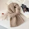 Cachecol de Tricô com Textura de Cable Knit Cor Sólida Inverno 2026 para Mulheres Proteção de Pescoço Quente de Alta Qualidade Gola Decorativa Cachecol Tendência
