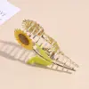 Corea del Sur Nuevo clip de girasol elegante pasador para el pelo mujeres parte trasera de la cabeza elegante metal de alta calidad pinza de tiburón tocado