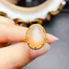 Venta al por mayor de fábrica Popular Anillo de Piedra Lunar Natural Plata S925 Incrustado Piedra Principal 10*14 Fábrica de Joyería Venta Directa