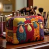 Bolsa de maquillaje acolchada portátil transfronteriza, bolsa multifuncional, impresión digital, venta al por mayor desde el fabricante de origen