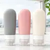 Nuevas botellas de silicona para viaje, set portátil para el hogar y el viaje para limpiador facial, gel de ducha, cosméticos y almacenamiento de lociones