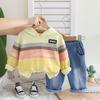 Outono Desgaste Infantil Novo Menino Bebê Elegante Moda Casual Two-Piece Long-Sleeved Hooded Sweat terno