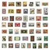 50 Piezas de Pegatinas de Sellos Estilo Árabe Retro, Serie de Sellos Nostálgicos, Decoración de Material DIY para Diarios