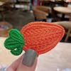 Horquilla de lana tejida estilo coreano Hyun-a Ya para niña, con flequillo lateral de punto con forma de fruta, para mujer
