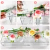 Caja acrílica para arreglos florales, caja personalizada transparente para flores hidropónicas, jarrón de mesa para comedor, decoración de bodas
