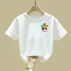 2417# Camiseta Igual para Niños y Niñas Manga Corta de Algodón Chaqueta Solar Infantil Girasol