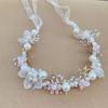 Diadema de corona para niña Mori con diseño de flor de hada antigua, diadema de princesa, horquilla Hanfu
