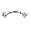 Nuevo Piercing de Ceja con Barra Curva de Circonita Transfronterizo F136 Aleación de Titanio Anillo de Ceja con Rosca Interna Joyería para Piercing Venta al por Mayor