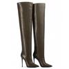 Comercio Exterior Transfronterizo Botas de Moda Europeas y Americanas Nuevo Estilo Otoño e Invierno 2026 Punta Fina Tacón de Aguja Tacón Súper Alto Caña Alta Talla Grande Botas de Moda para Mujer