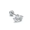Pendientes de Acero Inoxidable con Forma de Corona Transfronterizos, Uñas para Labios, Uñas para Cartílago de la Oreja, Pendientes de Zirconia Marquise, Joyería para Piercings con Rosca Externa
