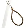 Cadena para teléfono de sándalo verde, cadena para teléfono de madera de azufaifo y adornos de madera de estilo étnico con temática de loto y nube auspiciosa - al por mayor