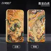 Zorro ZC11-003-3D Estampado Color Impreso Delgado Carcasa de Cobre Puro Mecha de Algodón para Queroseno Encendedor Plegable a Prueba de Viento Venta al por Mayor