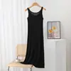 Vestido de Alça Modal de Verão Feminino Plus Size Saia Base Interna Camisola Fina Saia Vault Saia Longa Saia Evasê