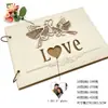 Artesanato em Madeira Mais Vendido Caderno de Assinaturas para Convidados de Casamento Álbum de Fotos de Casamento Caderno Criativo Produtos de Madeira