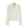 Suéter de punto de manga larga estilo francés UNSPOKE para mujer, jersey de cuello en V, elegante y sofisticado, diseño único, top estilizado