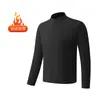 Procesamiento de Ropa Personalizada: Camisetas de Manga Larga para Otoño e Invierno, Jerseys de Capa Base con Forro Polar, Tops Deportivos Casuales de Media Cremallera para Correr