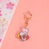 Cartoon Space Cat Keychain acrílico dupla face padrão saco pendurado chaveiro Kindergarten Award Gift