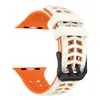 Pulseira de relógio esportiva de silicone bicolor com furos duplos, adequada para Apple Watch Ultra 9876543210 gerações