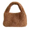25 Bolso de Mano de Piel Nuevo de Invierno Maillard Lindo Pequeño Bolso de Felpa Bolso Cruzado de Pelo de Cordero para Mujer