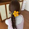Clip de pico de pato dulce con flor de peluche para mujer, otoño e invierno 2024, nuevo clip para la cabeza trasera, clip para el cabello con sentido avanzado, accesorios para el cabello