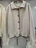 Suéter de punto de manga larga, de un solo botón, con solapa bicolor, prenda de punto moderna y versátil para mujer, nuevo top de moda para otoño e invierno