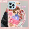 Lanyard de Pintura al Óleo para Niña Adecuado para Funda de Teléfono Móvil Apple 16E Iphone14Promax Dibujos Animados Lindos 15 Todo Incluido 13