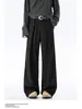 Pantalones de traje retro estilo Hong Kong, holgados y acampanados, nuevo modelo de verano 2026, pantalones curvos elegantes de lujo ligero, versátiles para hombres