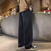 Colección nueva otoño/invierno transfronteriza: Pantalones vaqueros de estilo americano, modernos, de corte holgado, versátiles, de pierna recta, de pierna ancha, forrados de felpa para hombre, pantalones casuales elásticos