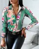 2022. Artículos Destacados en Wish y Amazon. Blusa Camisa Top de Manga Larga con Cuello en V Bloques de Color Estilo Transfronterizo Otoño e Invierno