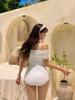 2025 Nuevo Traje de Baño de Una Sola Pieza Pure Desire para Mujer, Color Puro, Delgado, Estilo Resort Costero, Traje de Baño de Alta Gama