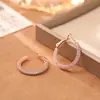 Pendientes de Aro Redondos con Circonitas Microincrustadas Super Brillantes con un Estilo de Moda de Alta Gama, Pendientes de Aguja de Plata, Estilo Minimalista, Versátiles para el Viaje Diario