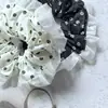 Anel de Cabelo de Renda Floral Preto e Branco Estilo Coreano Novo Estilo Simples Penteado Acessório de Cabeça Feminino Clássico Alta Elasticidade Nicho Corda para Rabo de Cavalo